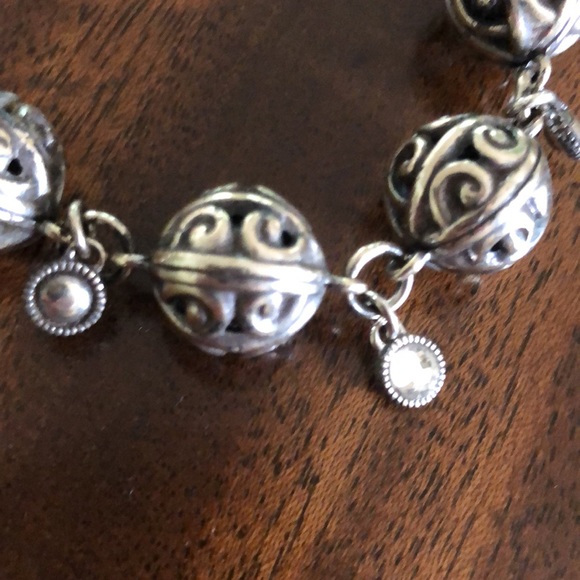 Brighton Swarovski Bali Bead Ball Silver Bracele_vintage-HTF - Picture 7 of 10